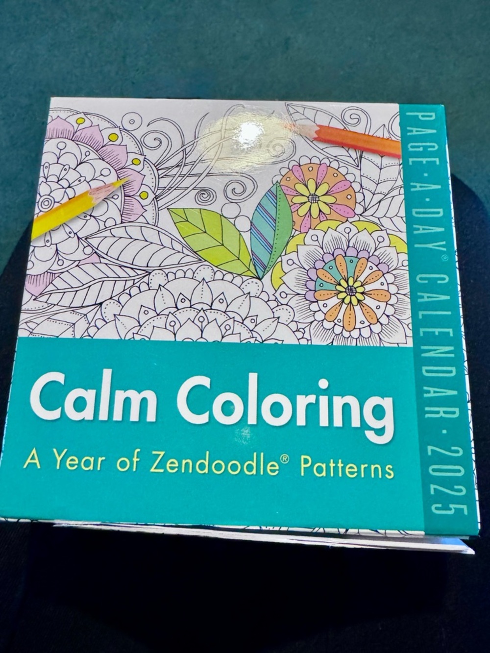Color Yourself Calm Daily Coloring Calendar - Teal & White